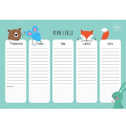 Plan lekcji A4 BB Friends